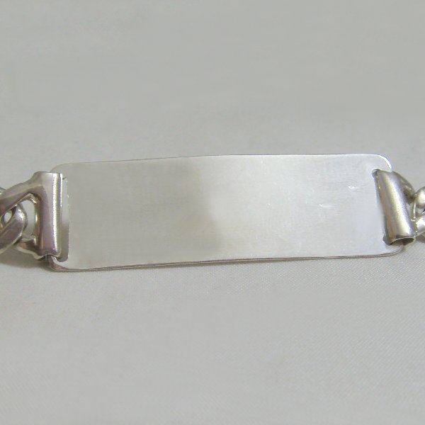 (b1261)Silver identification bracelet.